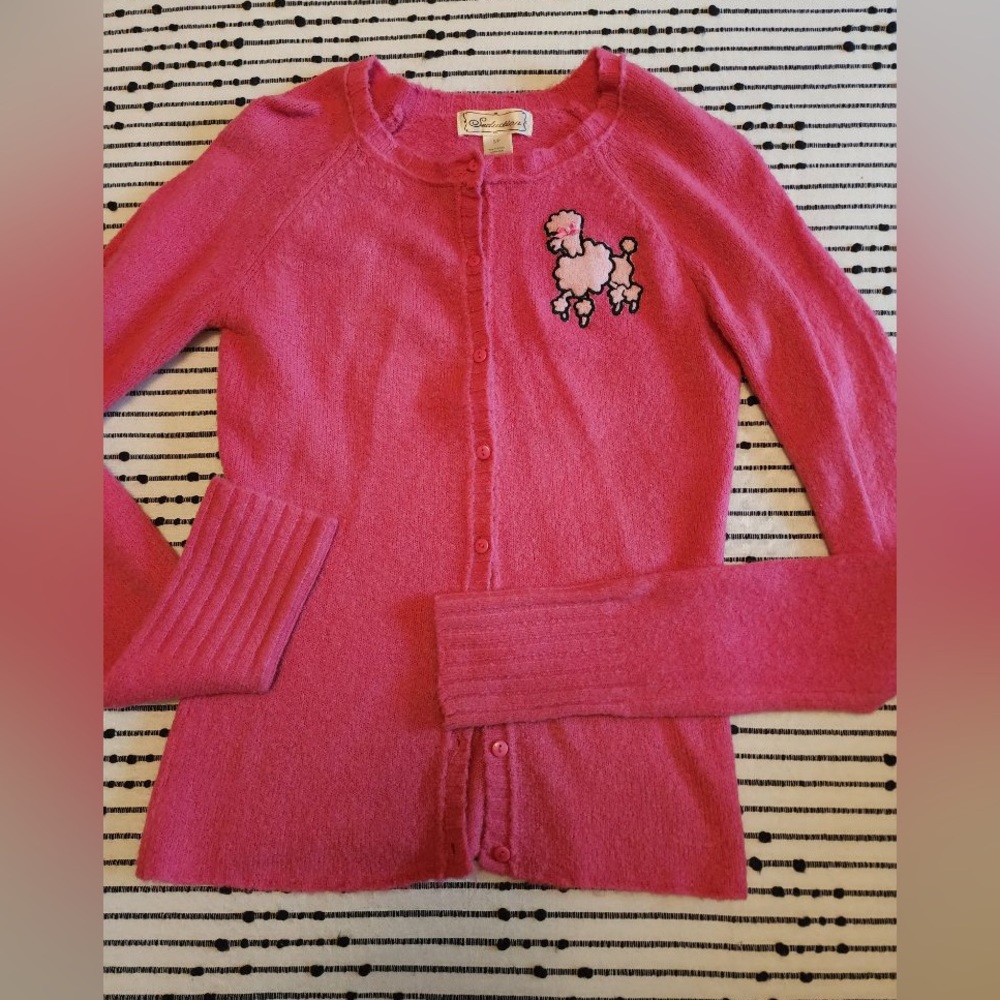 Sweet Retro Poodle Button-down Sweater